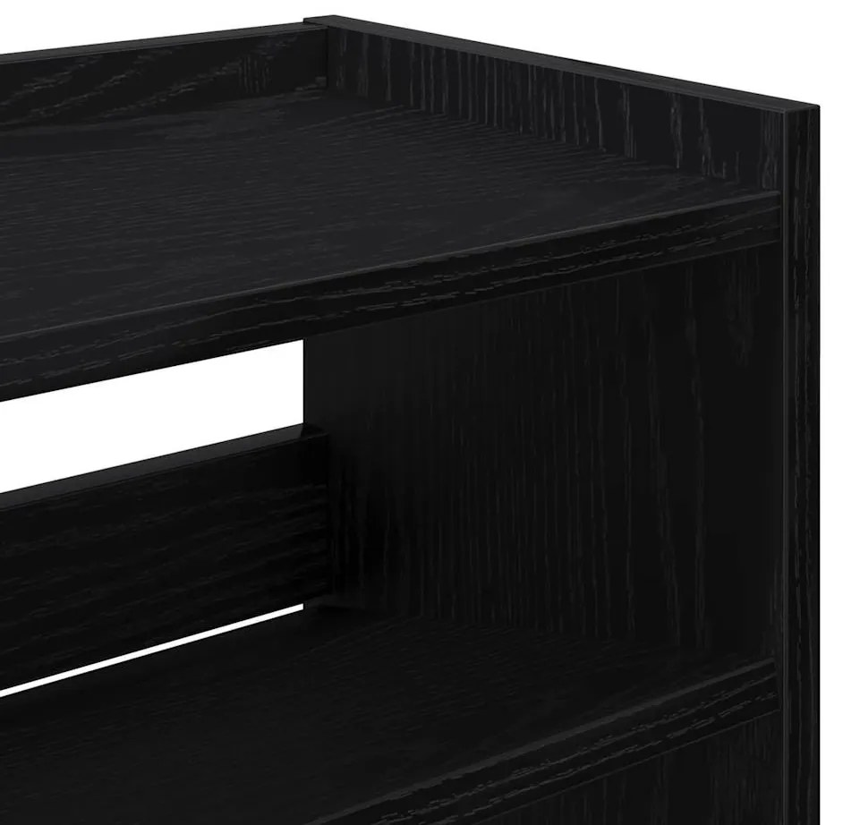 fekete szerelt fa cipőtároló szekrény 80x25x81 cm