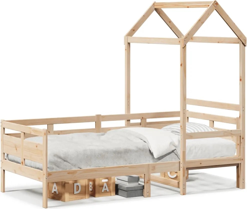 vidaXL tömör fenyőfa kanapéágy tetővel 80 x 200 cm