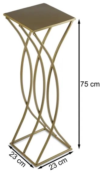 Virágállvány 75x23 cm arany színben