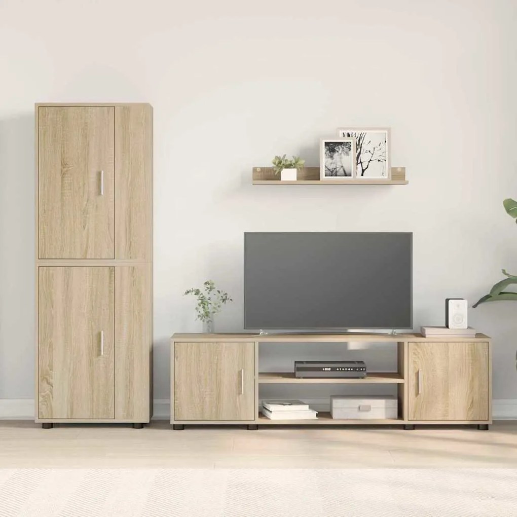 4 részes TV szekrény szett 4 pcs sonoma tölgy Faanyag