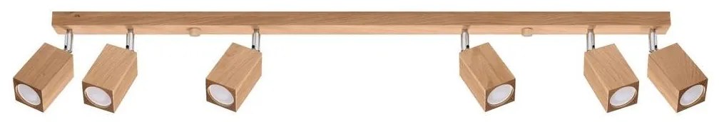 Sollux SL.1039 - Spotlámpa KEKE 6xGU10/40W/230V tölgy