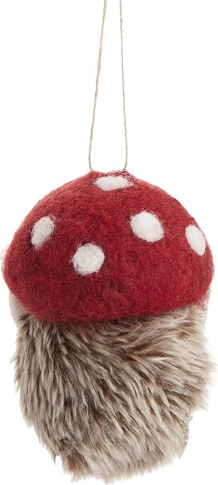 HANG ON filc karácsonyfadísz, sün piros gombával 10 cm