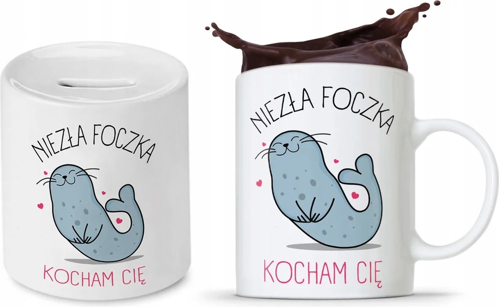 Valentin Napi Szett Lányoknak Bögre Persely nyomott mintával, fényképpel