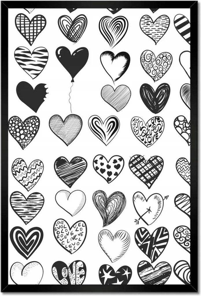 Poszterek keretben 40x60 Szívecskék Szív