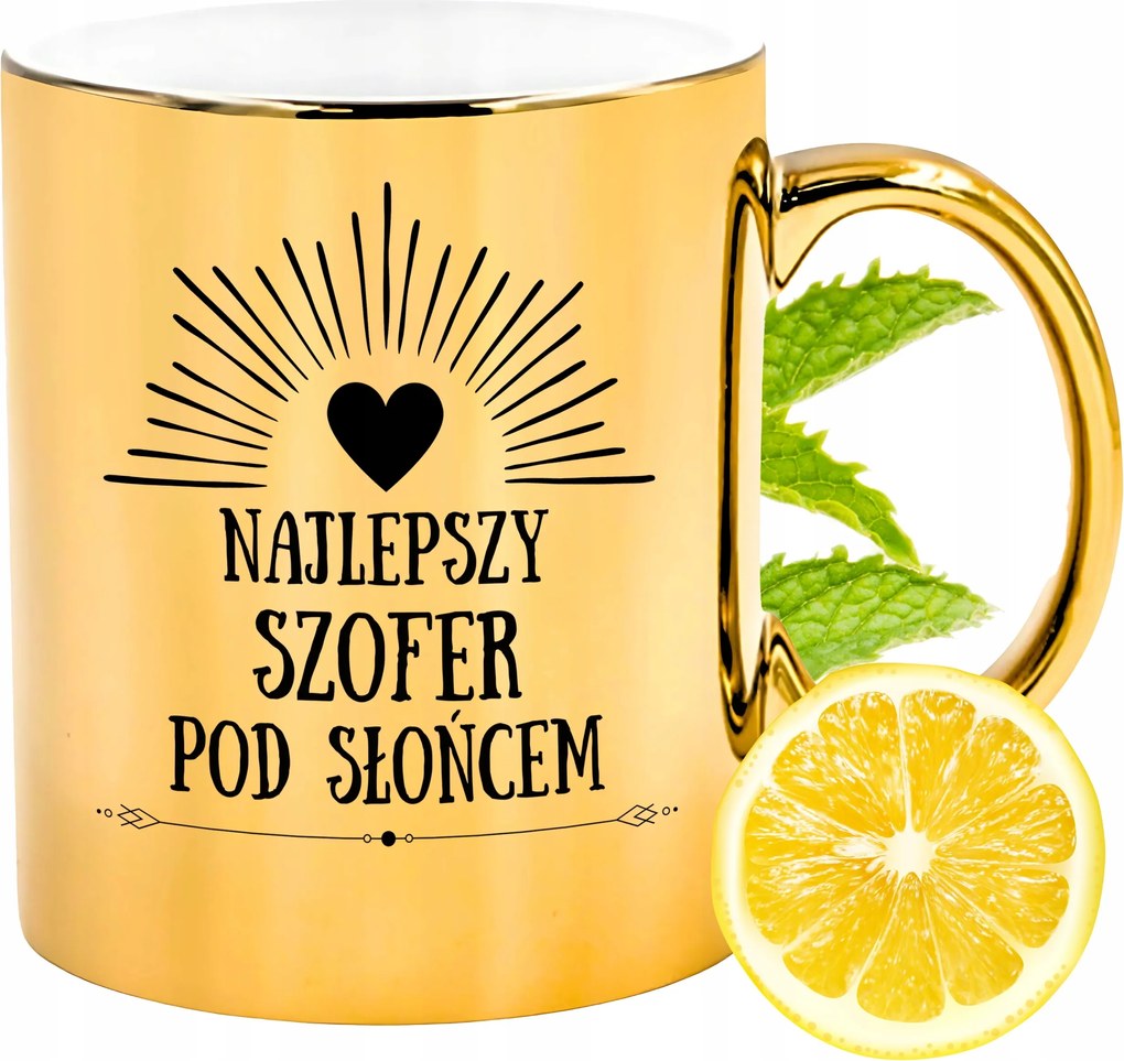 Prémium Arany Fényes Bögre Sofőrnek Ajándék Nyomtatott Fotó