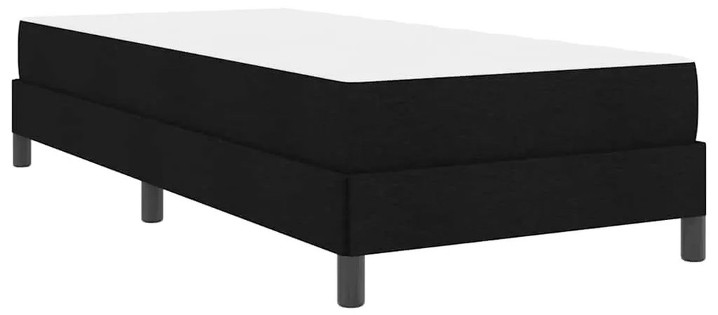 Boxrugós ágy matracmal Fekete 90 x 190 cm szövet