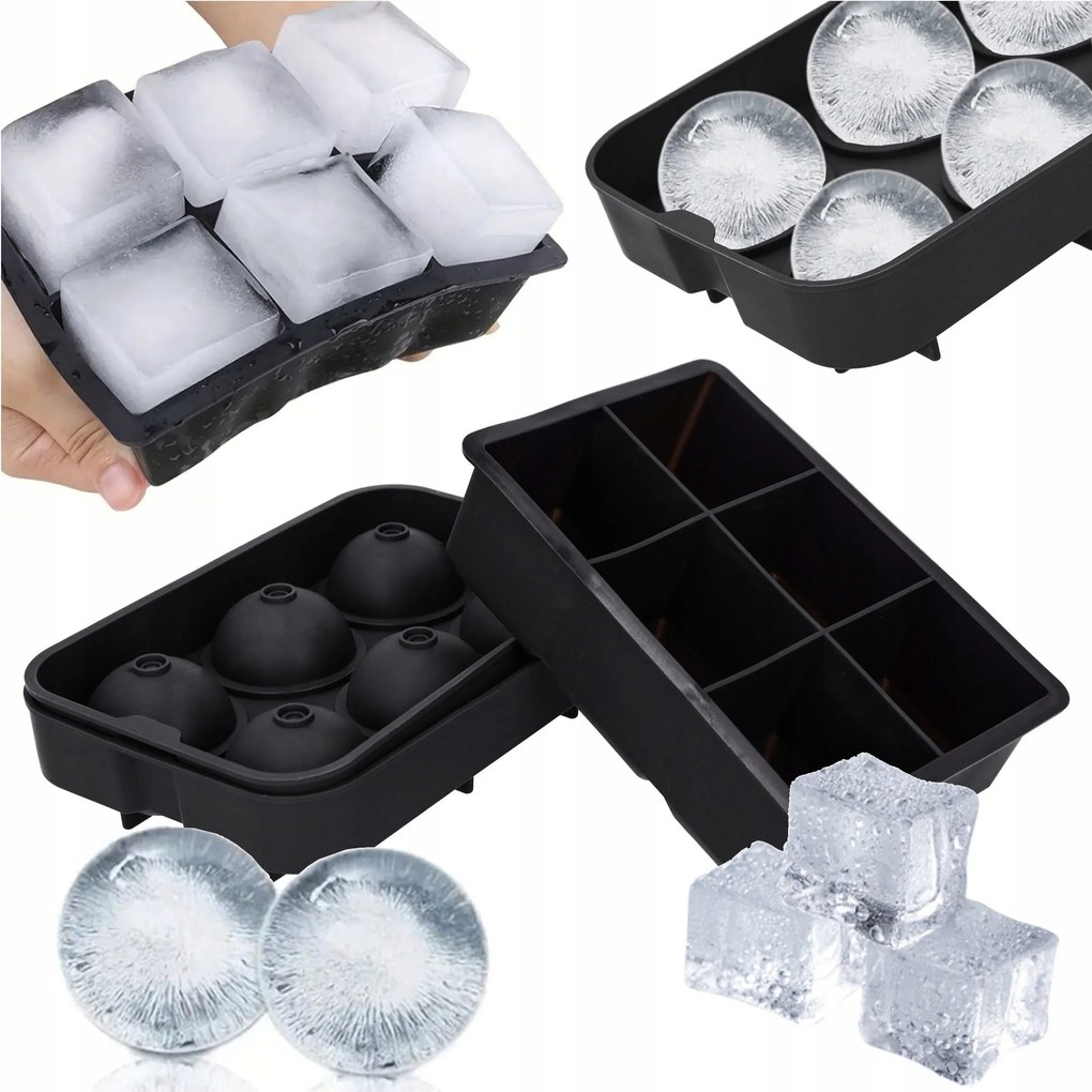 Jégformák Jégkocka forma szilikon italgolyók 2in1