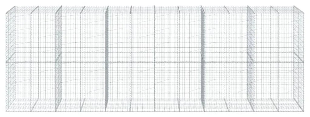 horganyzott vas gabion kosár fedéllel 600 x 100 x 200 cm