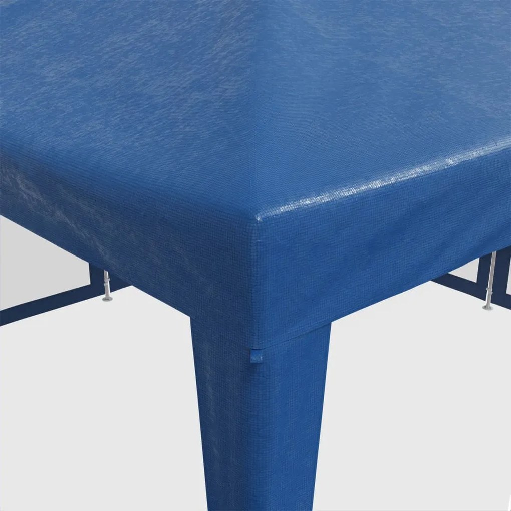 kék HDPE rendezvénysátor 8 hálós oldalfallal 4 x 4 m