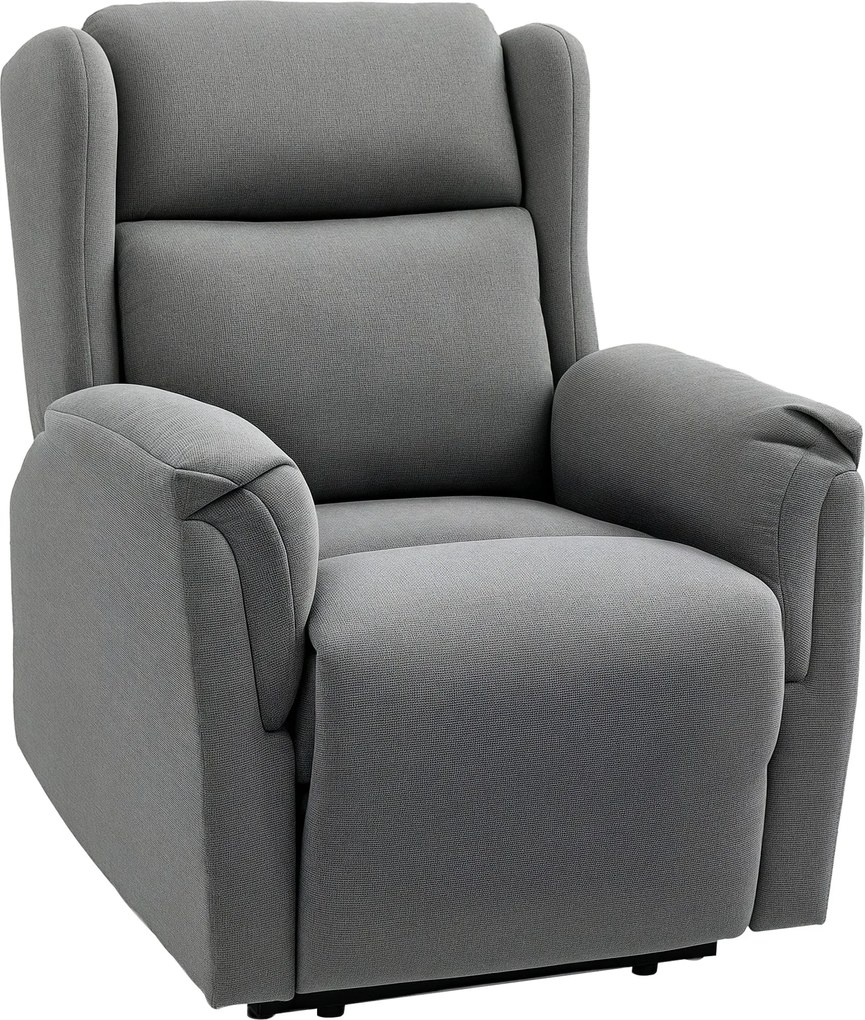 HOMCOM Dönthető Fotel, TV Fotel Zseb Rugós Maggal, Párnázott Dönthető Szék, Relaxáló Fotel 150 kg-ig Lakószobába és Hálószobába, Sötétszürke | Aosom