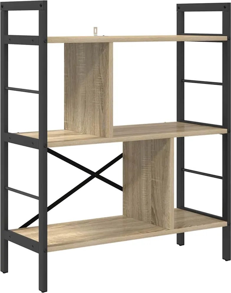 vidaXL Könyvespolc Sonoma tölgy 75 x 30 x 91 cm Faanyag