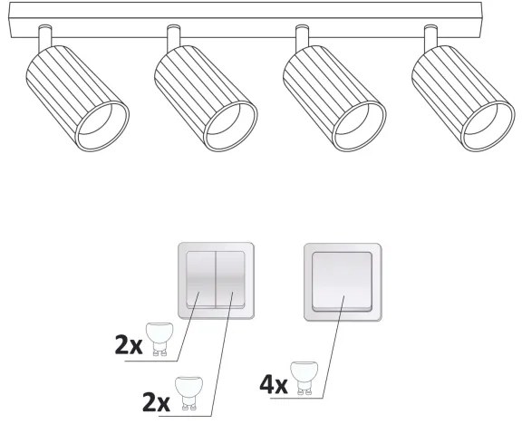 spotlámpa NICEA 4xGU10/10W/230V fekete
