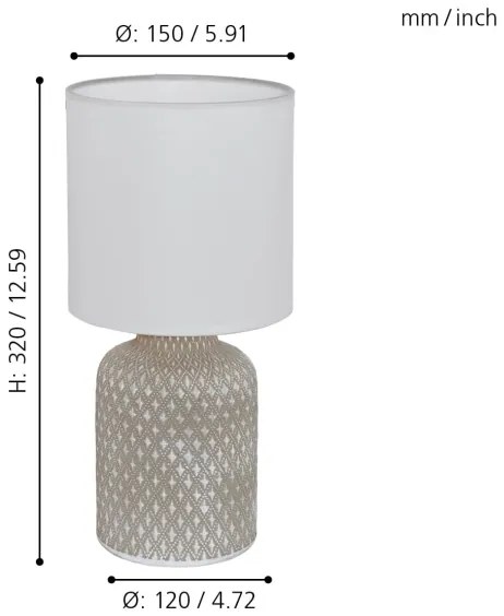 Eglo 97774 - Asztali lámpa BELLARIVA 1xE14/40W/230V