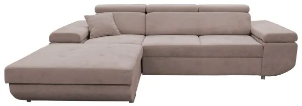 CASTELO balos L-alakú ágyazható sarokülőgarnitúra tárolóval, bézs