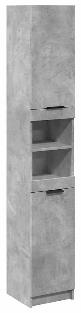 Betonszürke szerelt fa fürdőszobaszekrény 32x34x188,5 cm