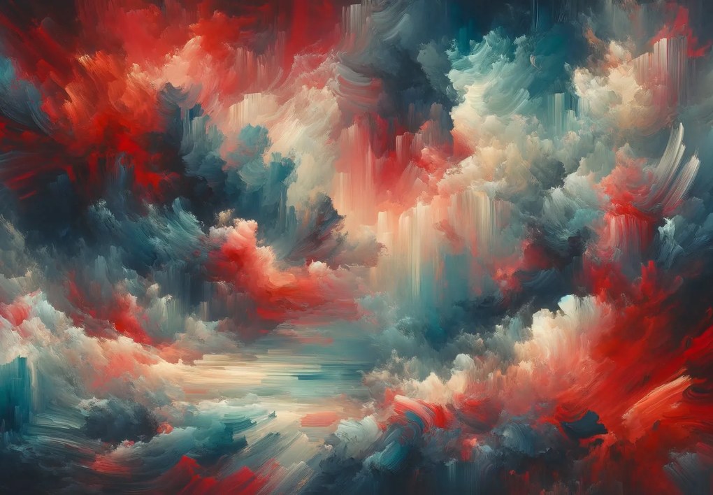 Fotótapéta - Kék-piros absztrakció (147x102 cm)