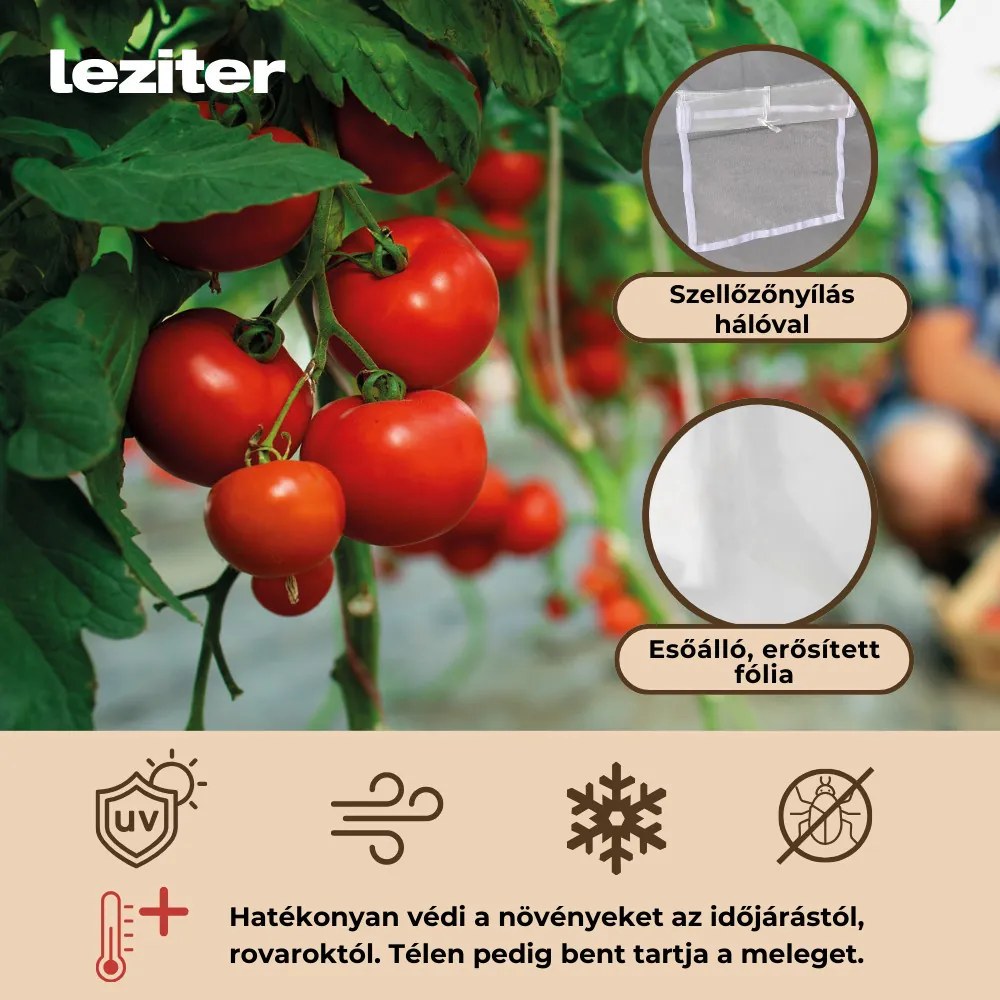 Fóliasátor 200x300x600 cm erősített vázzal+fólia