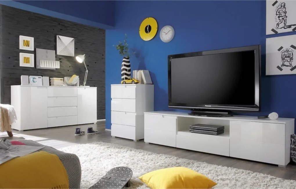 SPICE TV-állvány, fényes fehér