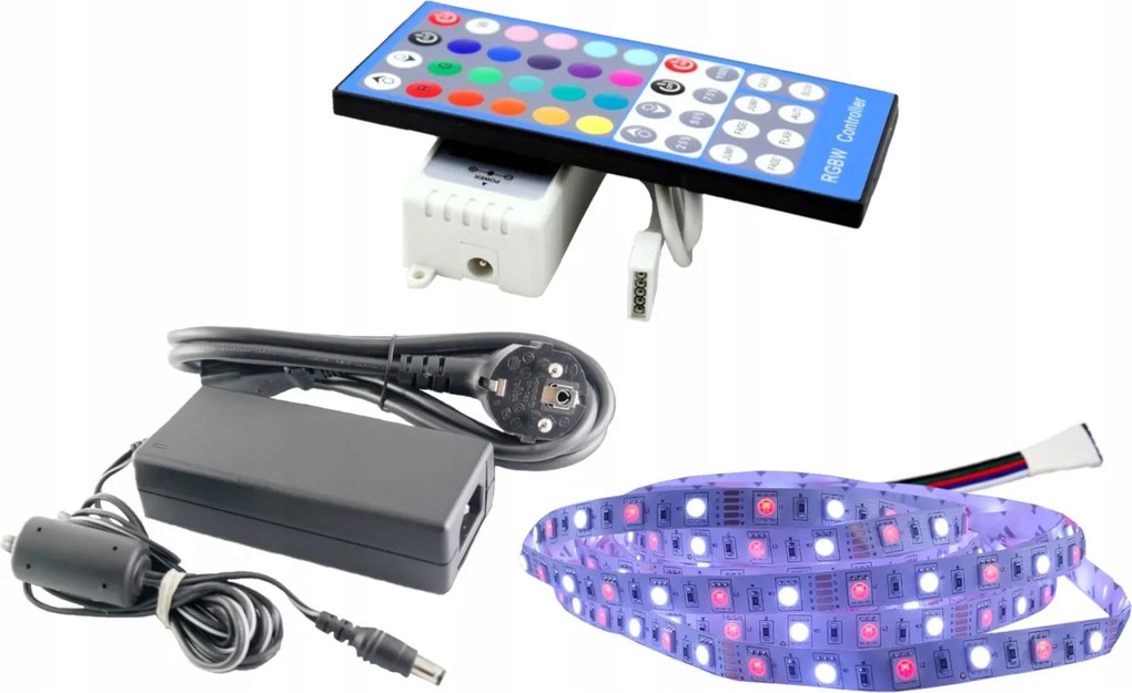 Led szalag szett 300 Smd Rgbw 5050 távirányító 3m
