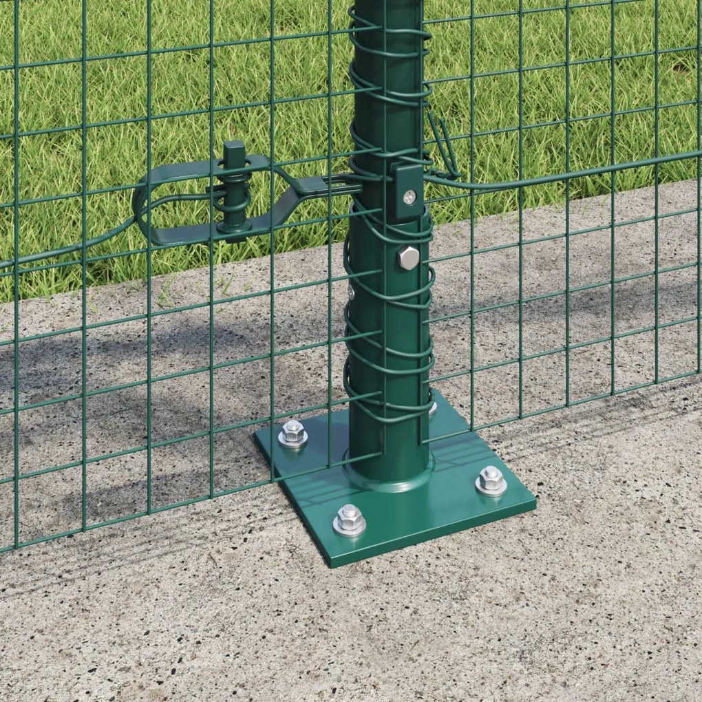 Hegesztett drótkerítés 13 flanged oszloppal Zöld 1x25 m Acél