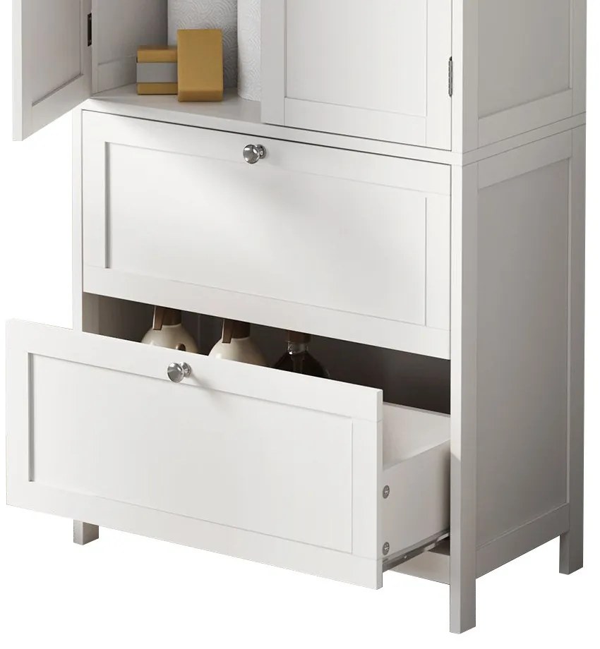 2 ajtós tárolószekrény 2 fiókkal 60x30x110cm