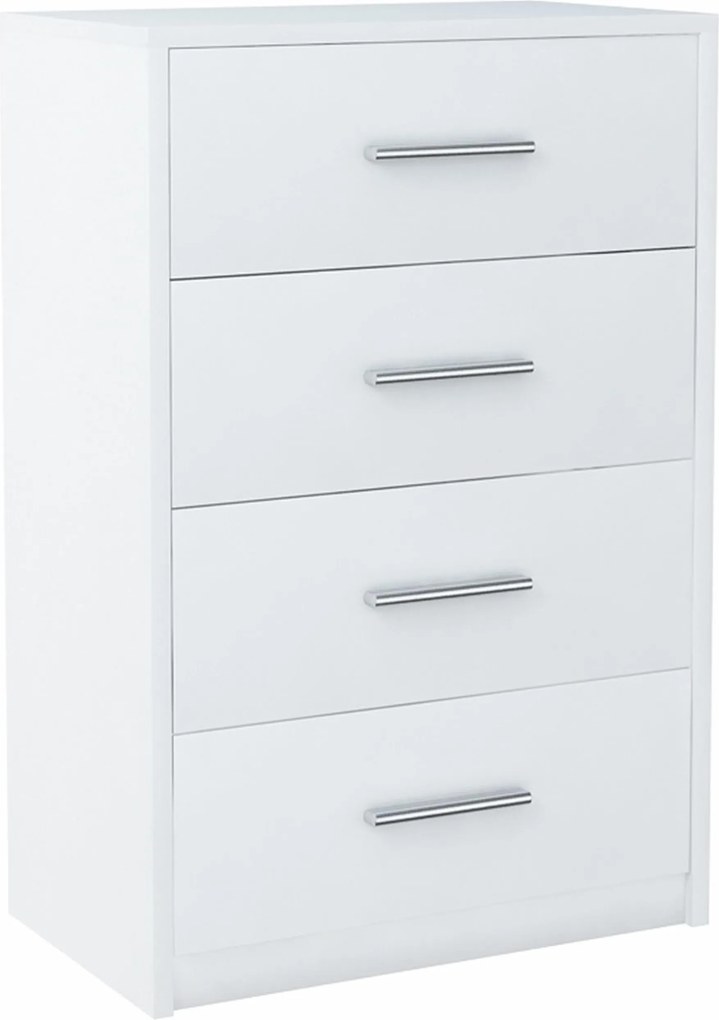 Komód szekrény Bodo 60cm 4S Fehér 4 fiókos Ufc könyvespolc