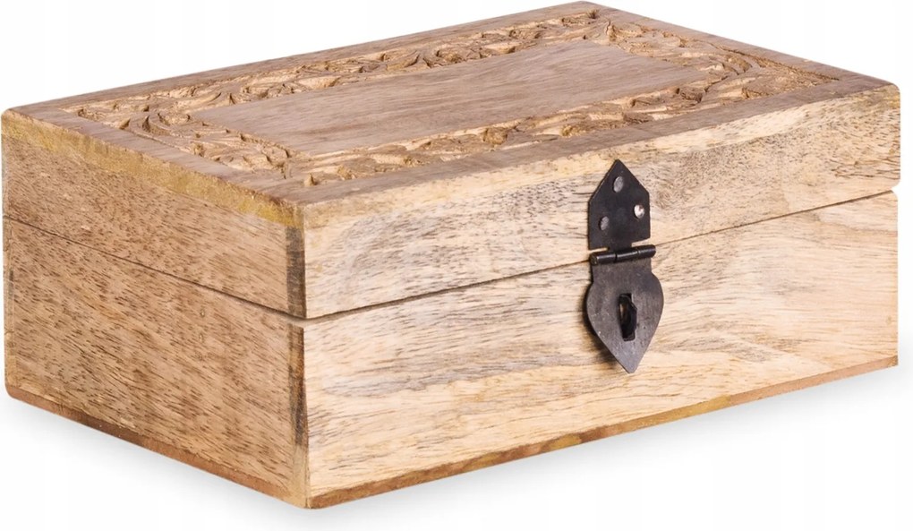 Ékszertartó doboz Sombre fa bordázott 22x14x8 cm Homla