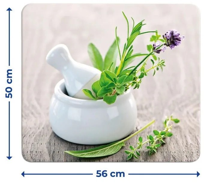 Edzett üveg falvédő tűzhelyhez 50x56 cm Herb Garden – Wenko