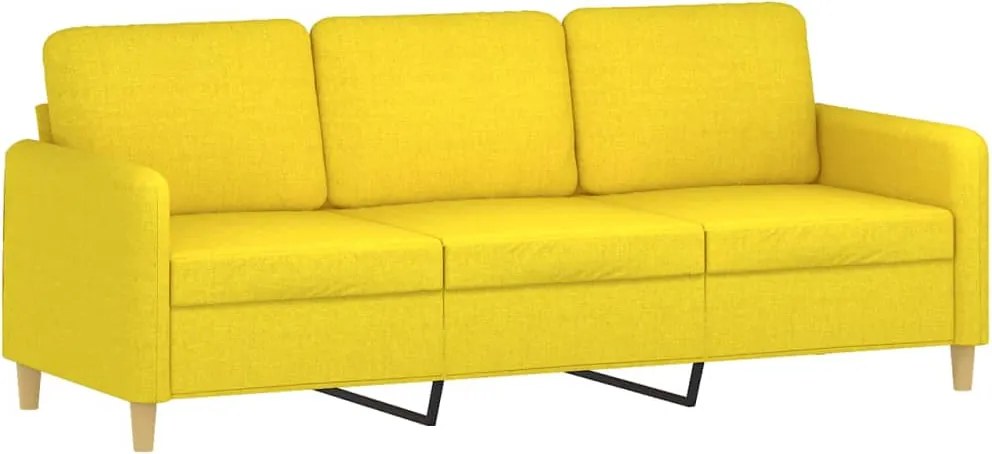 vidaXL 3 személyes világossárga szövet kanapé 180 cm