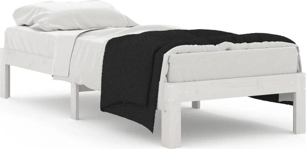 vidaXL Small Single fehér tömör fa ágykeret 75 x 190 cm