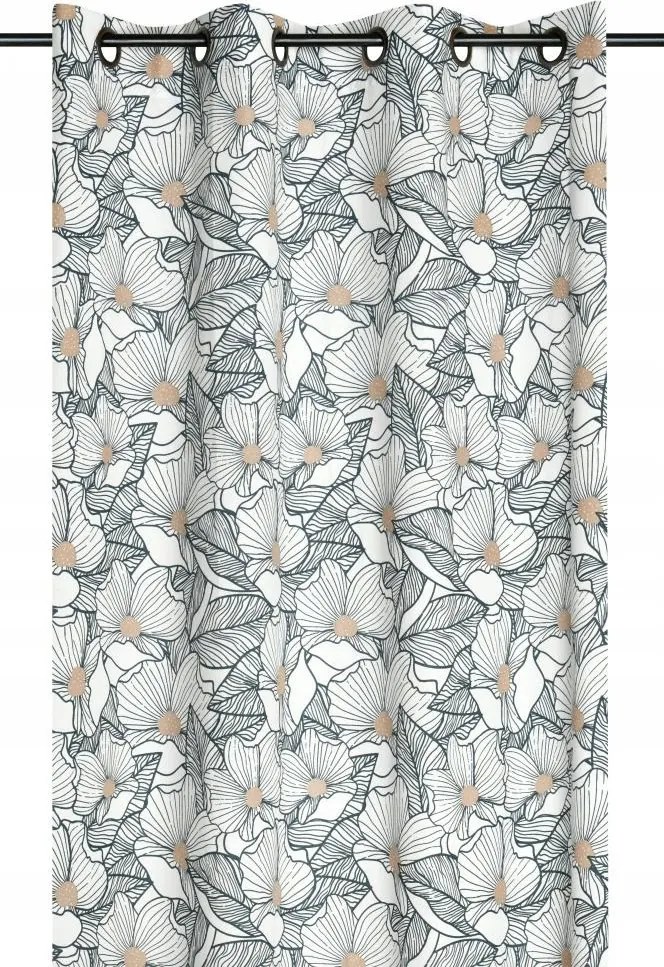 Eugenie készfüggöny 140x260 cm világos virágok vastag Boho ablakra