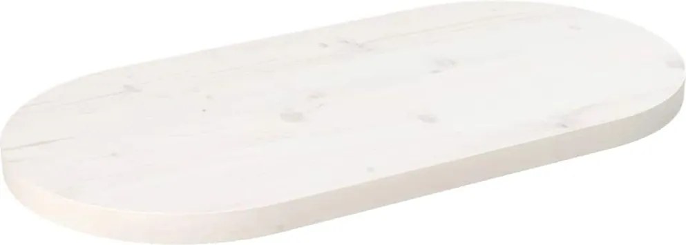 vidaXL fehér tömör fenyőfa ovális asztallap 70 x 35 x 2,5 cm