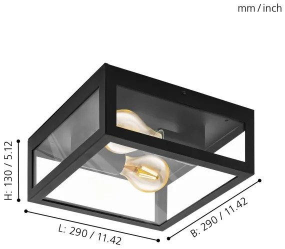 Eglo 94832 - Kültéri lámpa ALAMONTE 1 2x60W