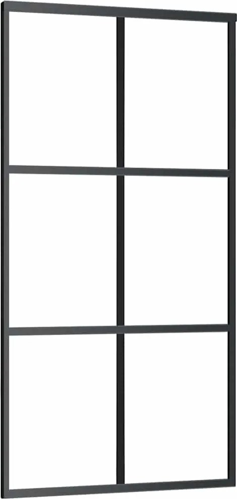 vidaXL fekete ESG üveg és alumínium tolóajtó 102 x 205 cm