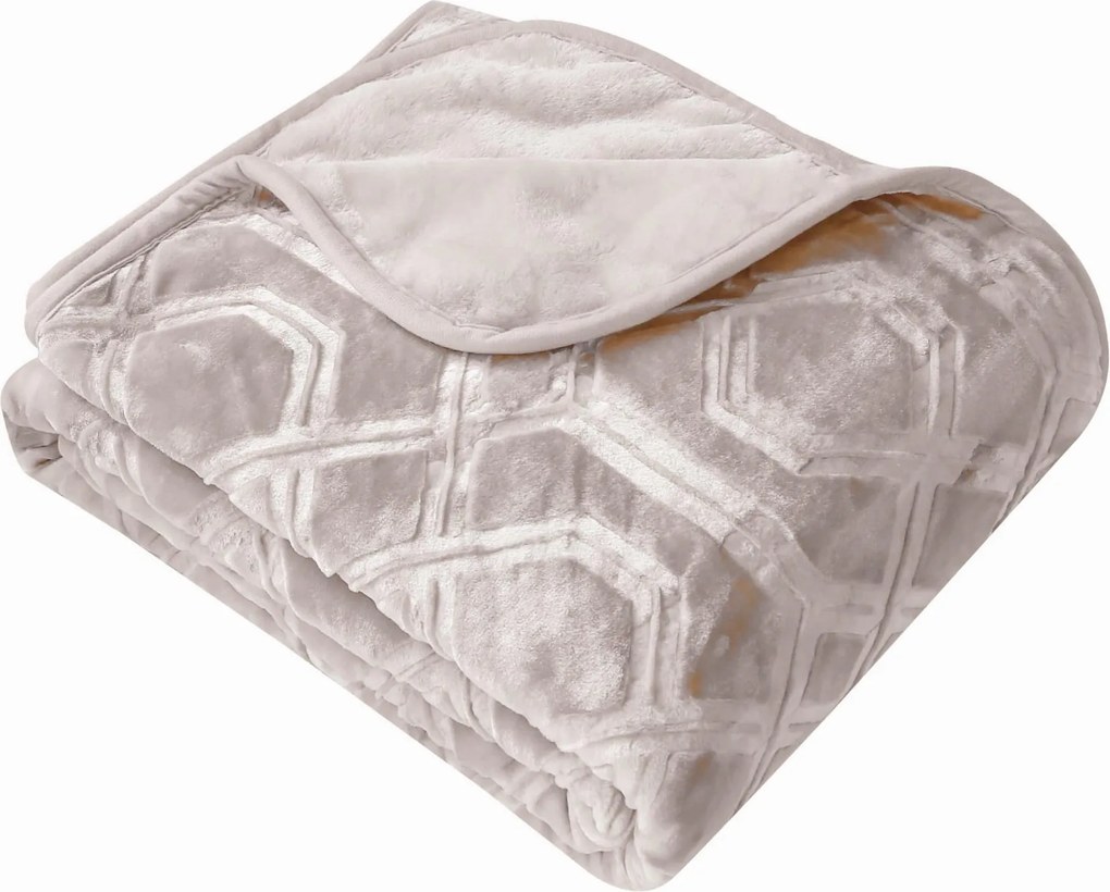 Dombornyomott akril takaró Vito 200x220 geometrikus taupe minta