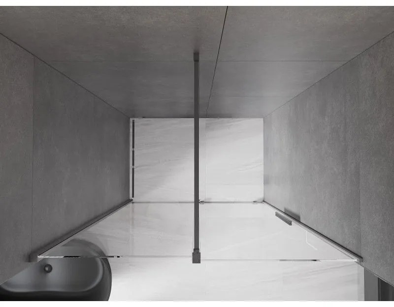 Mexen Velar, nyitható tolóajtó 160x200 cm, 8mm átlátszó üveg, grafit matt, 871-160-000-01-66