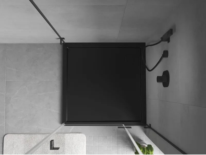 Mexen Flow négyzet alakú lapos zuhanytálca 120 x 120 cm, fekete matt - 46S701212