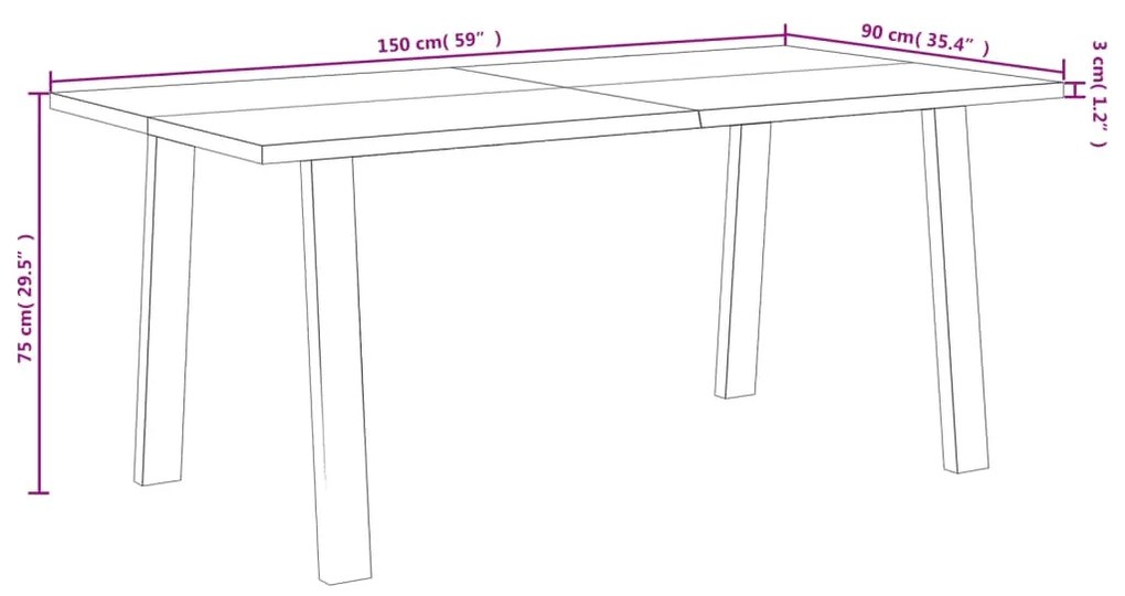 tömör akácfa kerti étkezőasztal 150 x 90 x 75 cm