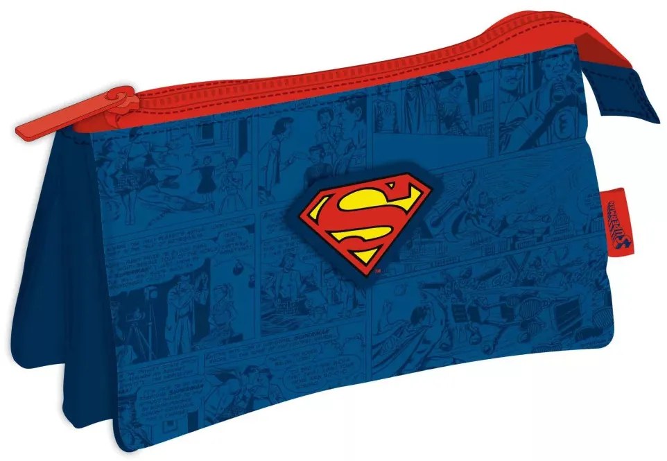 Superman Comic 3 rekeszes tolltartó 21 cm
