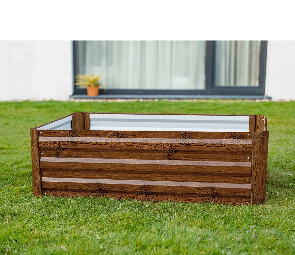 Magasított virágágy, barna, acél, NONKY TYP 4