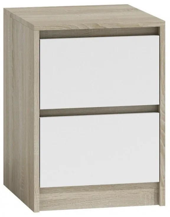 Odell K2 MIX éjjeliszekrény, sonoma-, fehér