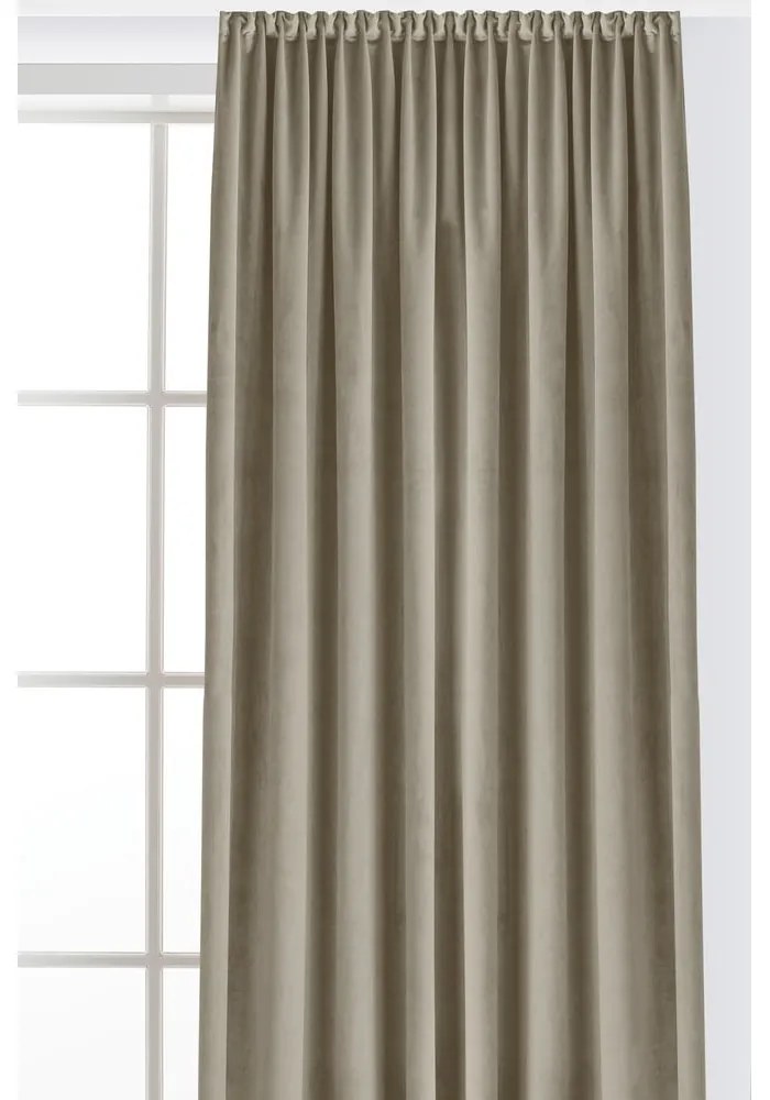 Bézs bársony dimout (részleges sötétítő) függöny 265x250 cm Velto – Filumi