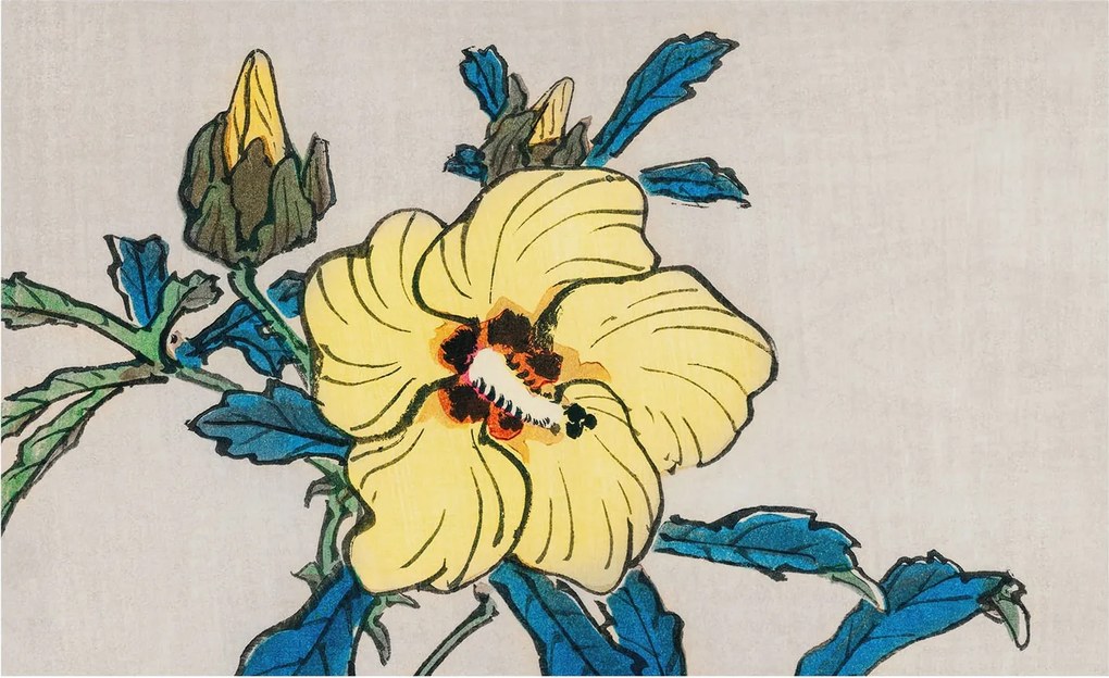 Flizelin tapéta falra Prémium sárga virág 416x254 ragasztó