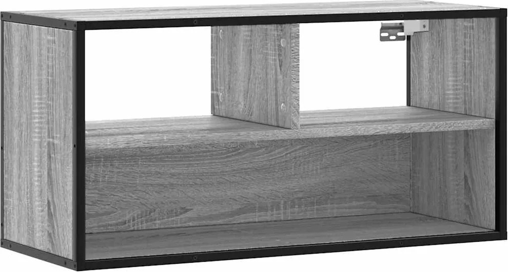 vidaXL szürke sonoma színű szerelt fa és fém TV-szekrény 80x31x39,5 cm