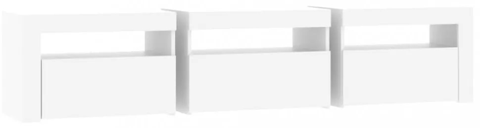 fehér TV-szekrény LED-lámpákkal 180x35x40 cm