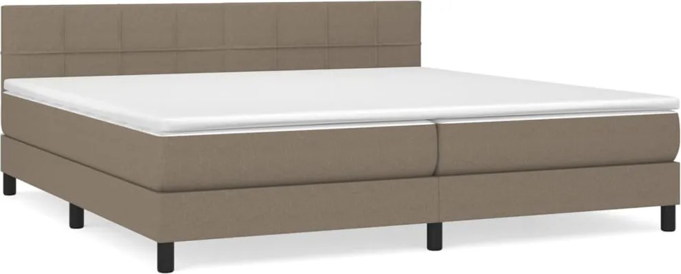vidaXL tópszínű szövet rugós ágy matraccal 200 x 200 cm