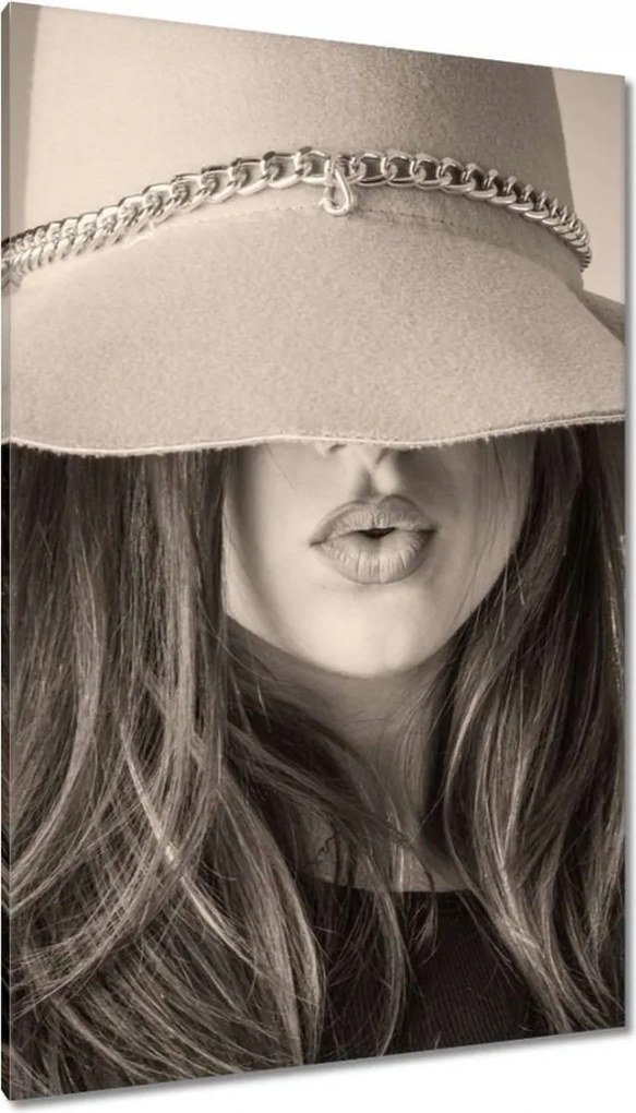 Vászonkép 80x120 Szűz a kalapban Stílus