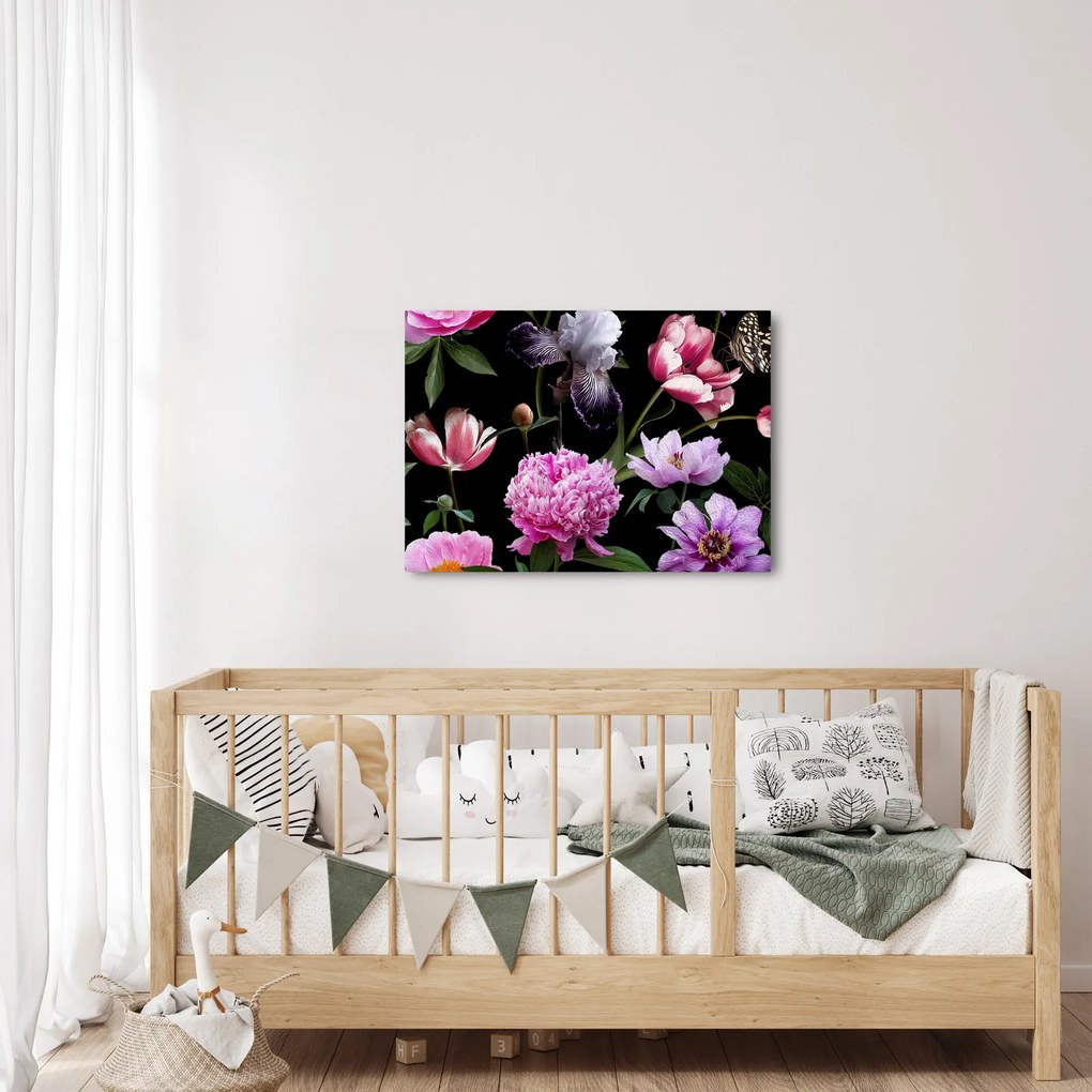 Kép - Virágok illusztrációja (70x50 cm)