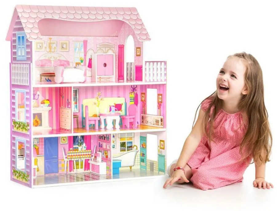 Nagy fa babaház + bútorok ECOTOYS
