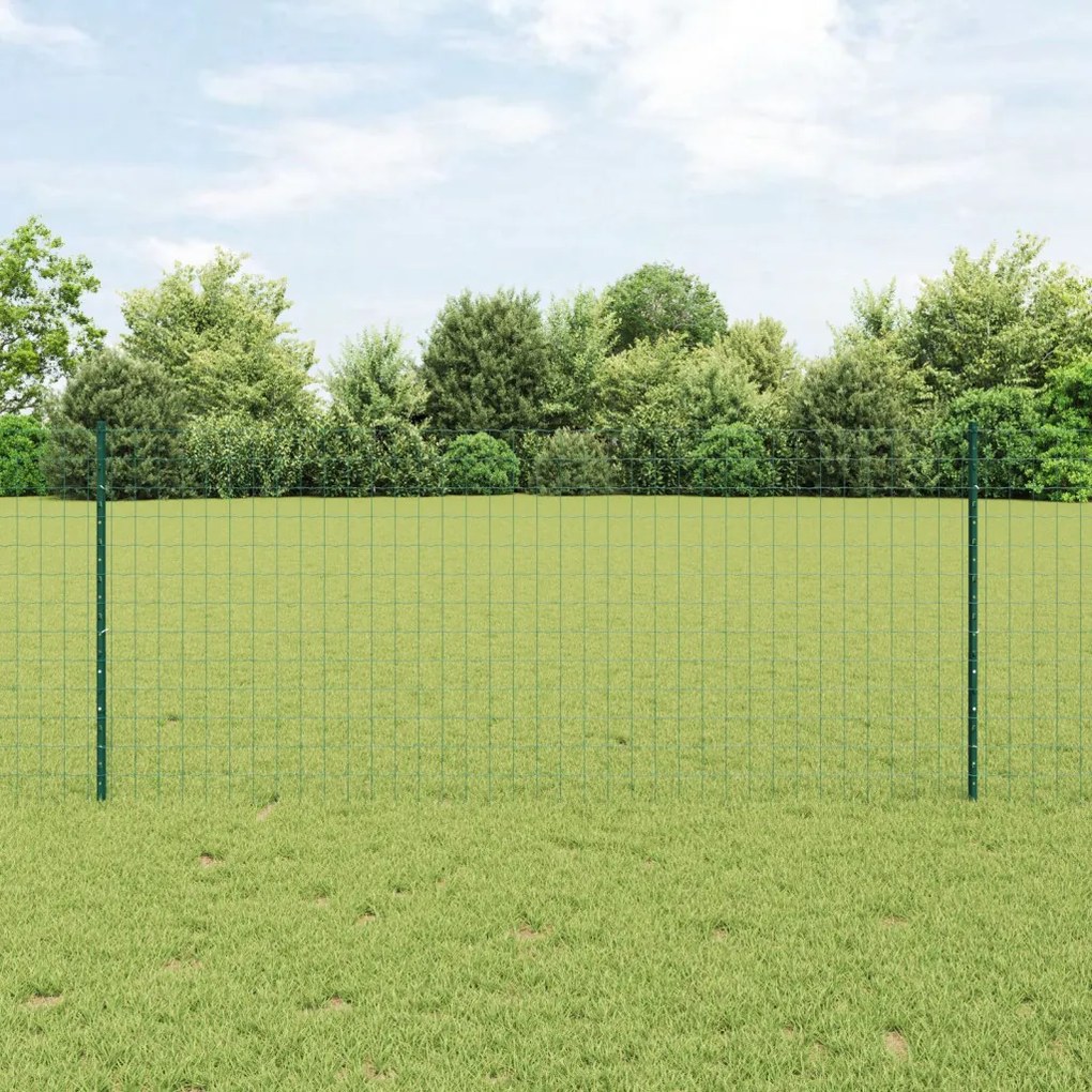 Kerti kerítés készlet 2 db Zöld Acél 25 x 1 m Tartós